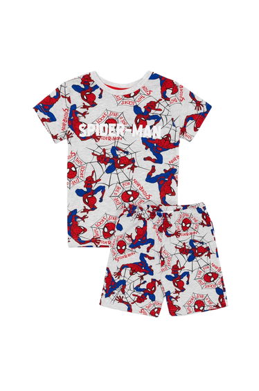 Spider-Man Boys Short-Sleeved Pyjama Set - Grey