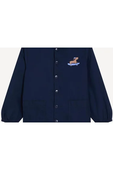 Chest Print Slogan Back Bomber Style Apron