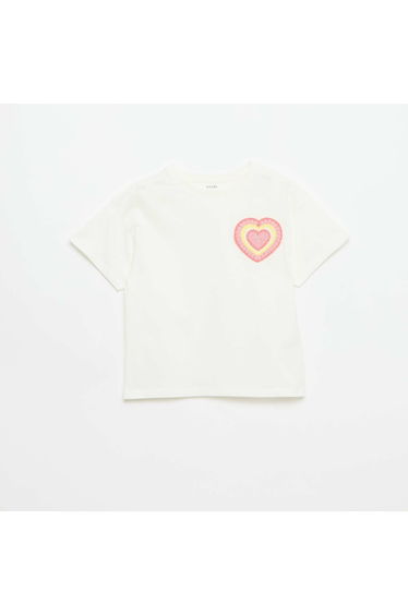 T-shirt with chest embroidery WHITE
