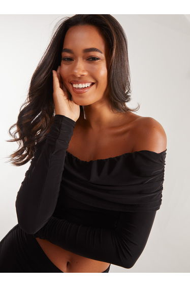 Long Sleeve Slinky Bardot Top