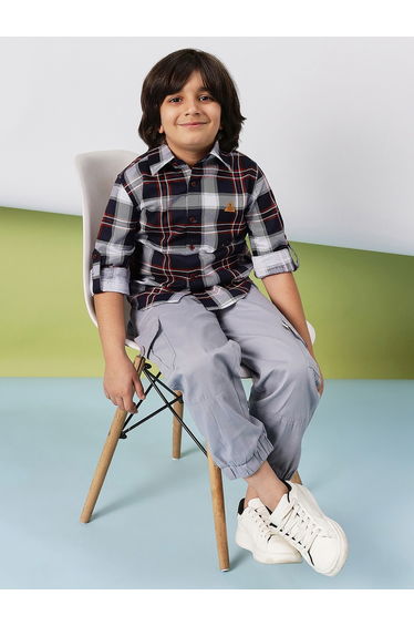 Checked Roll-Up Sleeve Shirt