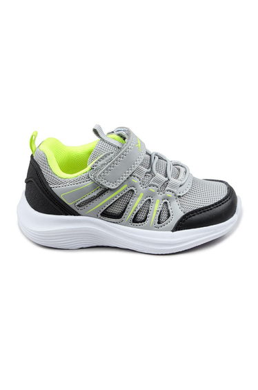 Velcro Gray - Black Kids Unisex Sneaker Casual Sports Shoes