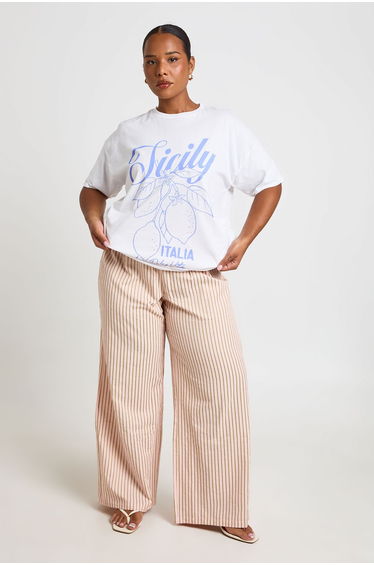 Plus La Dolce Vita Printed T Shirt - white