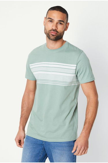 Chest Stripe Tee - khaki