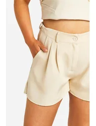 Plus Woven Tailored Split Hem Detail Short - 3