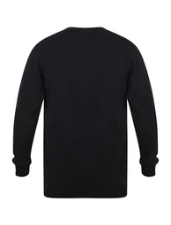 Henbury Mens 12 Gauge Fine Knit V-Neck Jumper / Sweatshirt - Navy - 1