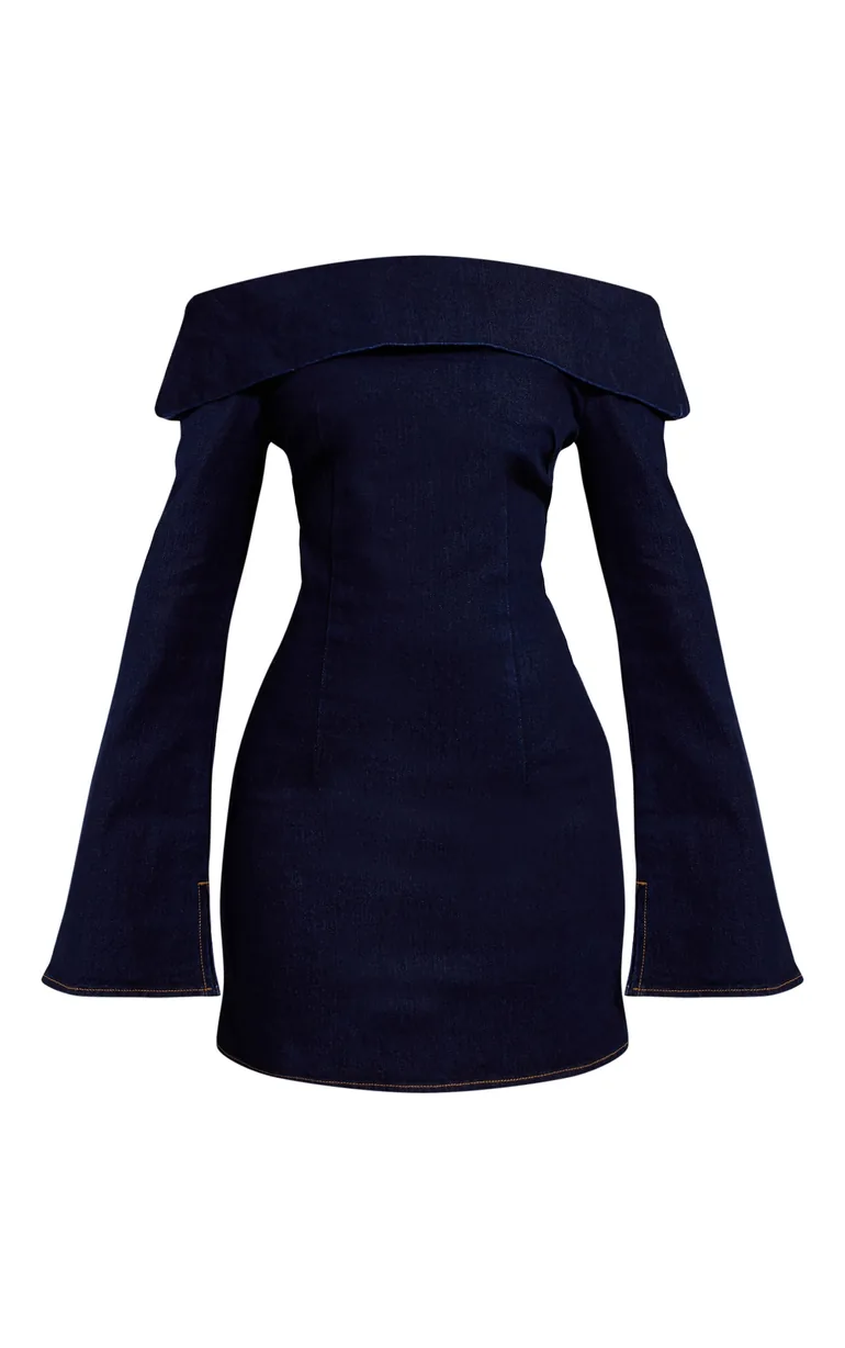 asymmetrical length dress Long Sleeve Asymmetrical Hem Dress main image 1