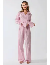 طقم بيجاما قطن مخططة 