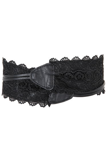 Crochet Lace PU Cinch Belt