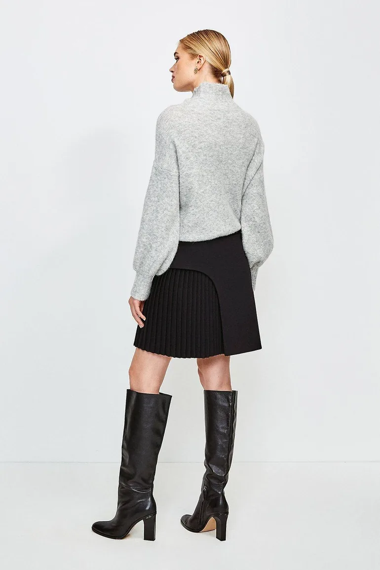 Buckle Detail Pleated Mini Skirt - 1
