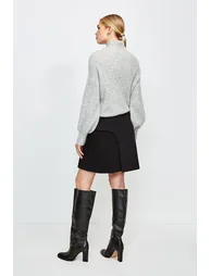 Buckle Detail Pleated Mini Skirt - 1
