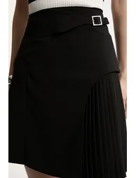 Buckle Detail Pleated Mini Skirt - 3