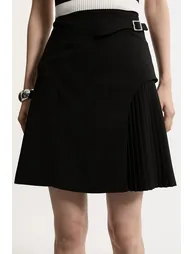 Buckle Detail Pleated Mini Skirt - 4