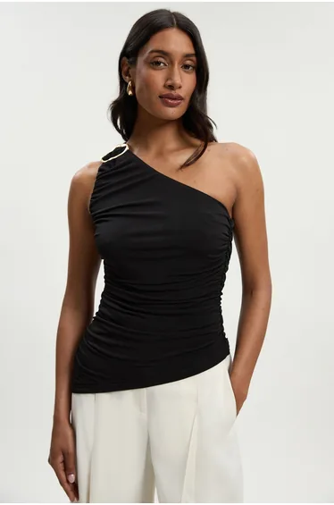 توب كارين ميلين قطن أسود بلا أكمام