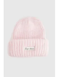 DSGN Studio Brushed Knit Beanie Hat - baby pink - 1