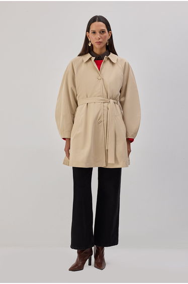 BELTED SHORT TRENCH COAT