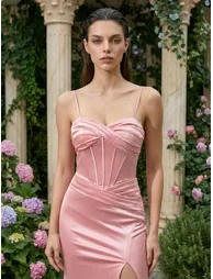 Leely Women's Elegant Spaghetti Straps Sleeveless Prom Dress - 2