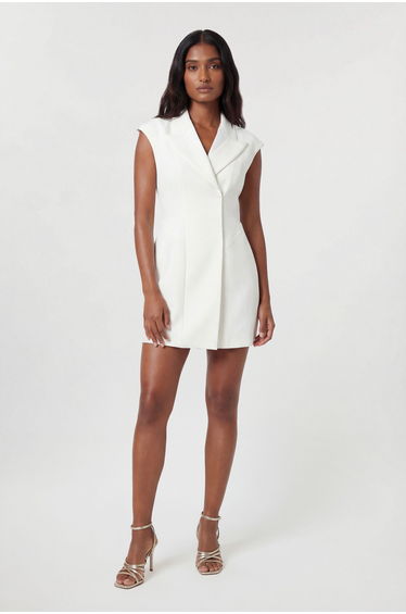 Compact Stretch Seam Detail Tailored Mini Dress