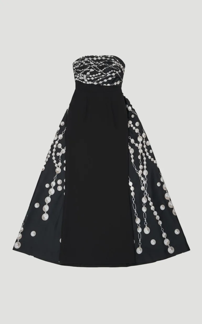 Archive Collection - Pearl Chain Print Corset Maxi Dress - 3