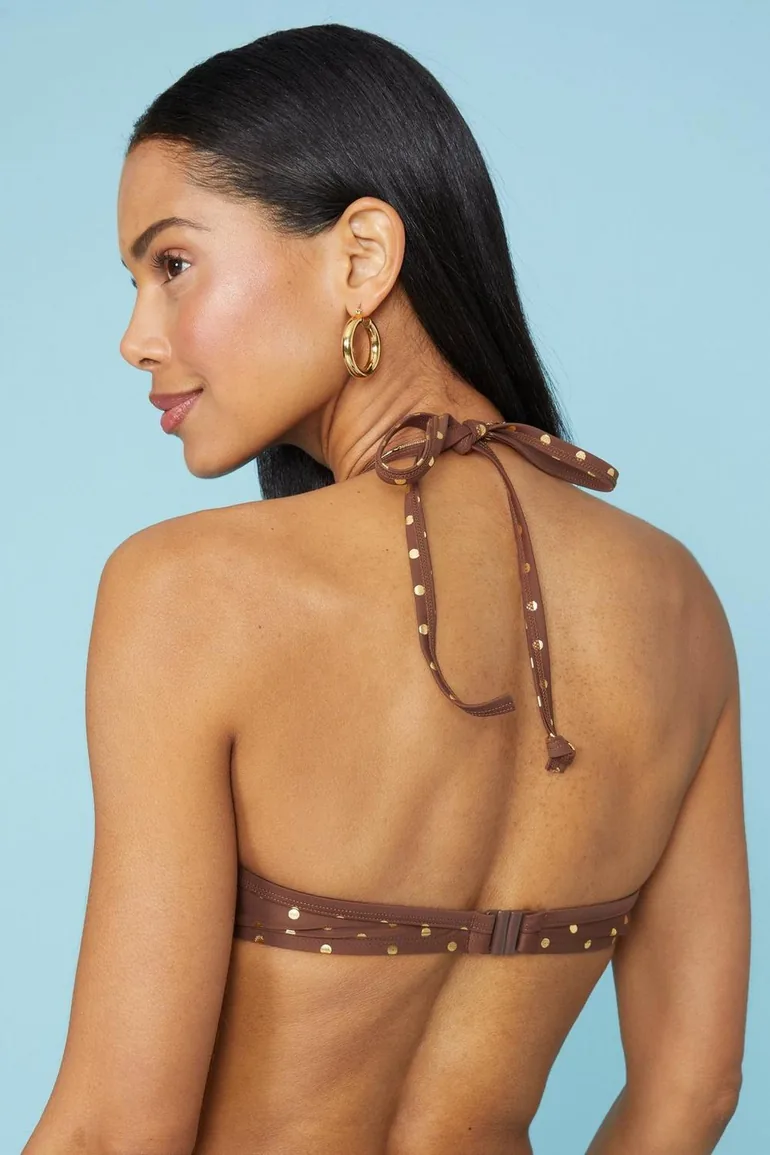 توب بكيني بطبعة منقطة لامعة - 2