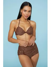 توب بكيني بطبعة منقطة لامعة - 3