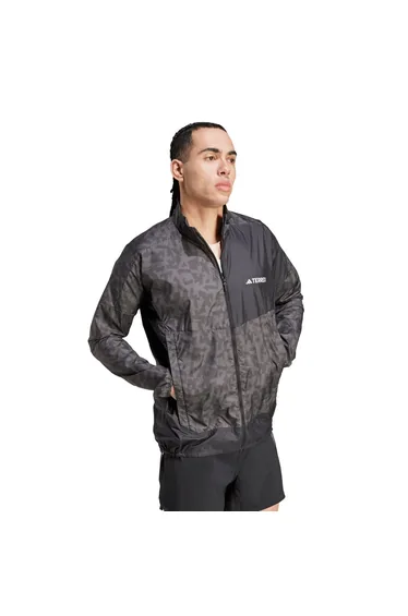 Men's adidas Terrex Trail Running Wind Jacket in Grey