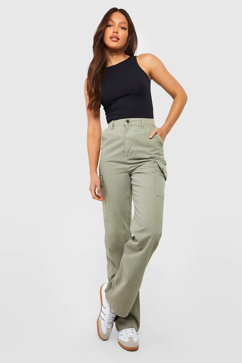 Tall Basic Cotton Blend Racer Vest Top - black