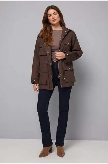 Pocket Detail Tie Waist Coat