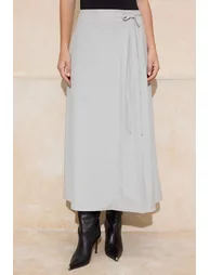 Gray A-Line Woven Skirt - 3
