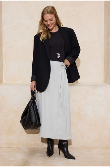 Gray A-Line Woven Skirt