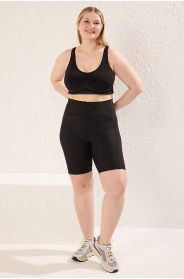 Black High Waist Diver/Scuba Short Knitted Sports Leggings