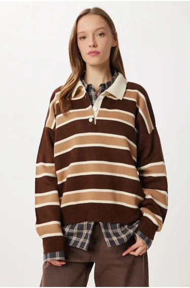 سويتر مخطط بياقة بولو