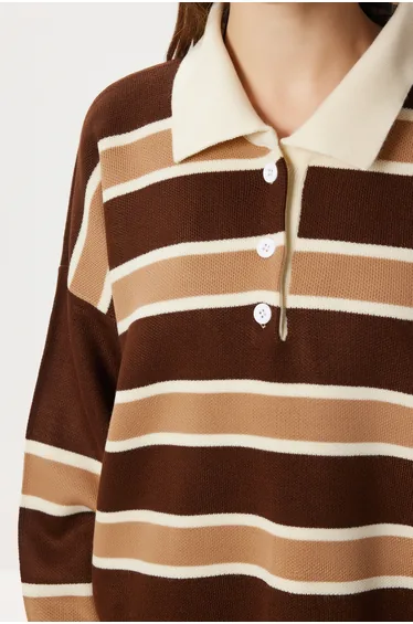 سويتر مخطط بياقة بولو