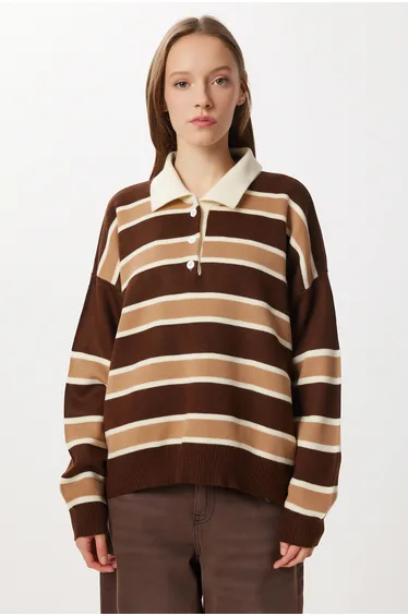 سويتر مخطط بياقة بولو