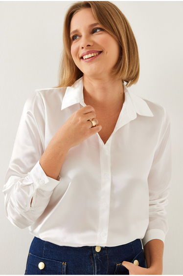 Women's Basic Satin Shirt