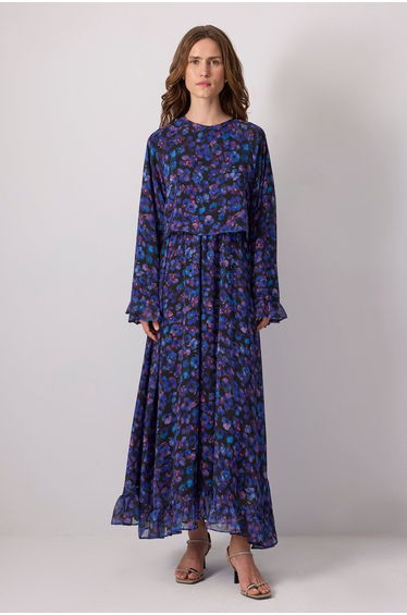FLORAL PATTERNED CHIFFON DRESS