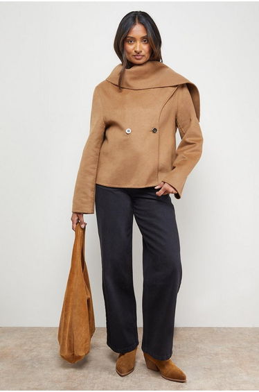 Hand Stitched Scarf Longline Jacket Coat