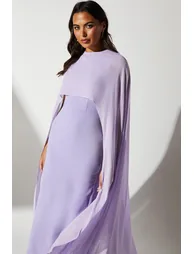 فستان ماكسي بأكمام كاب - 2