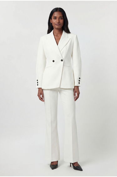 Compact Stretch Sculpted Waist Tailored Blazer