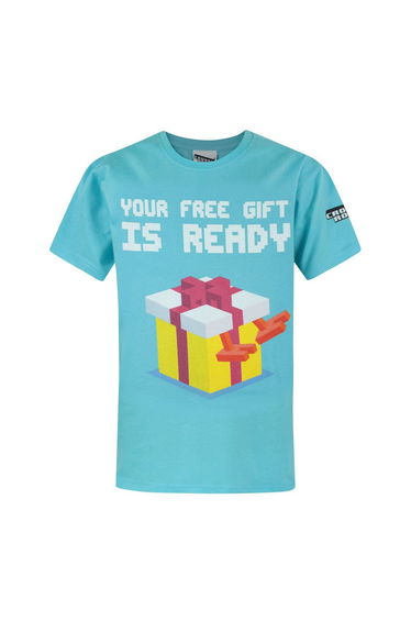 Crossy Road Childrens/Boys Official Free Gift Short Sleeved T-Shirt - Light Blue