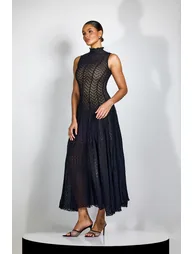 Janet High Neck Sleeveless Maxi Dress - 3