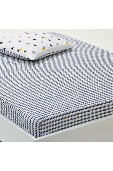 Printed Cotton Percale Fitted Sheet