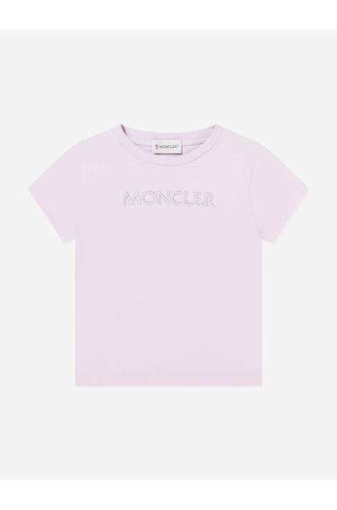 Moncler Enfant Girls Cotton Logo T-Shirt in Purple