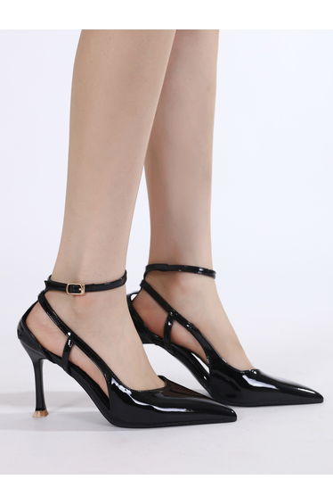 Plain Ankle Strap Stiletto Heel Pumps