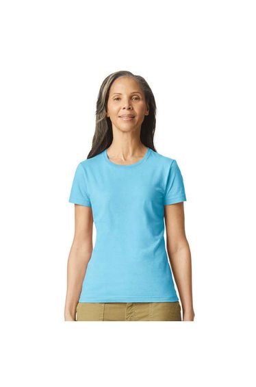 Gildan Womens/Ladies Softstyle Plain Ringspun Cotton Fitted T-Shirt - Sky Blue