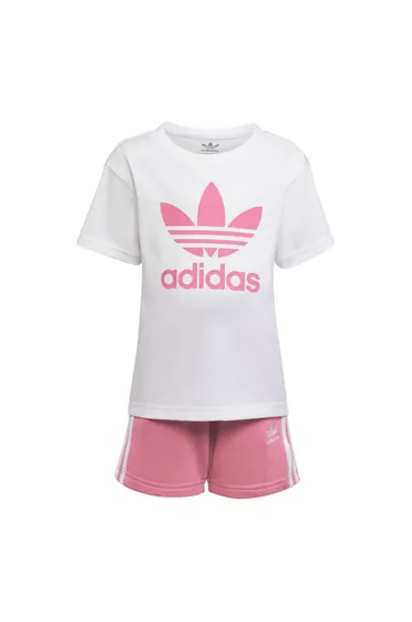 Boy's adidas Originals Junior Adicolor Shorts & T-Shirt Set in Pink
