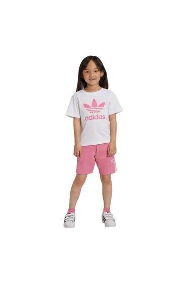 Boy's adidas Originals Junior Adicolor Shorts & T-Shirt Set in Pink