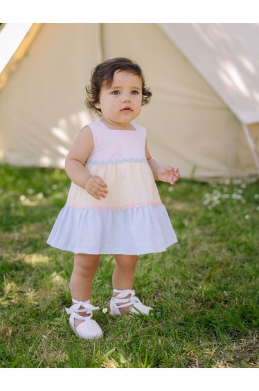 Paz Rodriguez Girls Cotton Sleeveless Dress in Pink