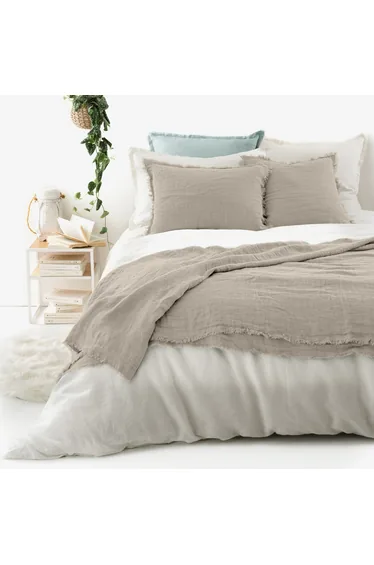 غطاء سرير كتان مغسول