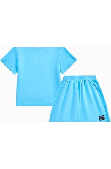 Unisex Two-Piece Set - Solid Color T-Shirt And Shorts